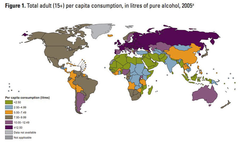 Mapa spotřeby alkoholu