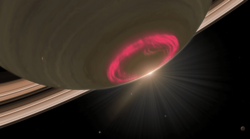 Polární záře na Saturnu