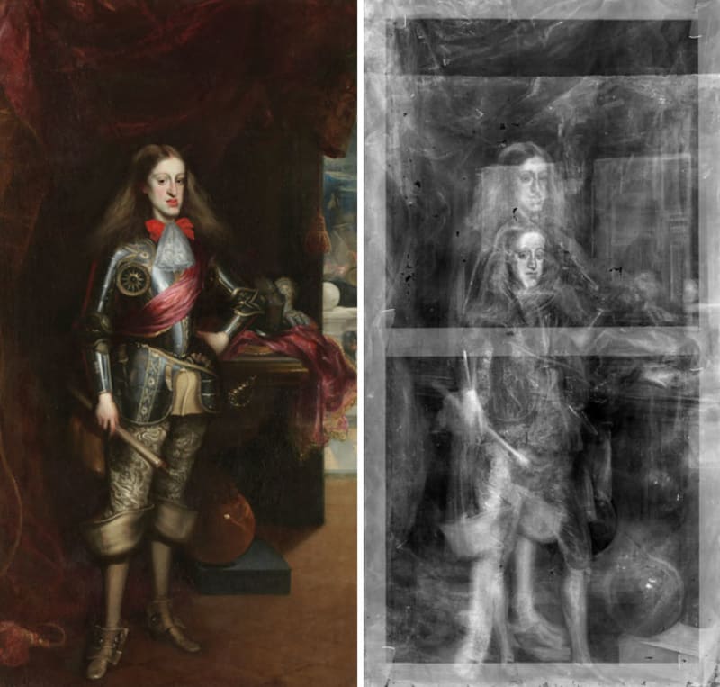 Obraz Karla II. Španělského pod rentgenem odhaluje původní malbu panovníkova mladšího já