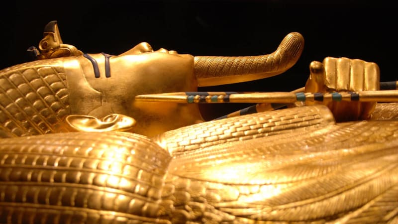 Pohřební sarkofág faraona Tutanchamona je vytvořený z 1,5 tuny zlata