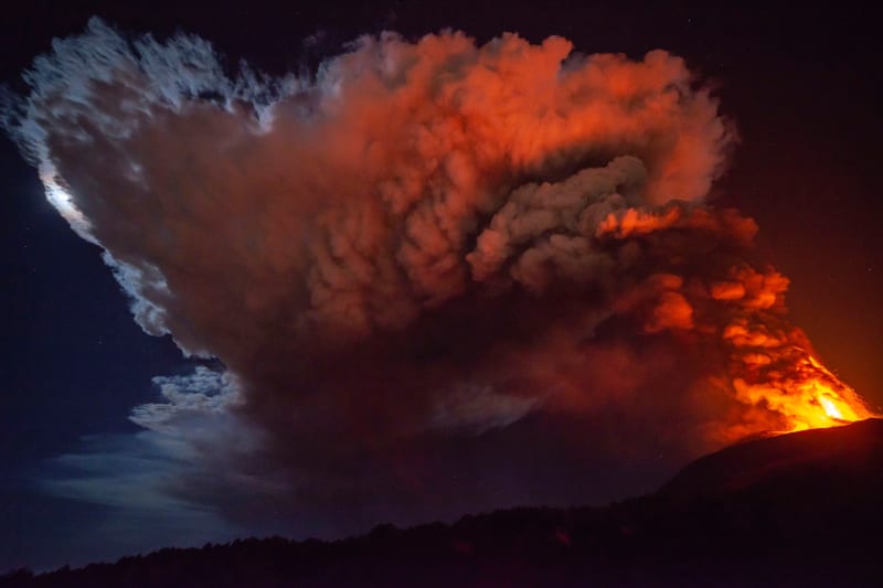 Erupce Etny v únoru 2021