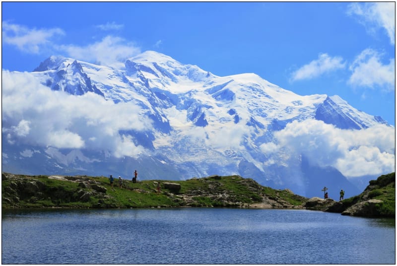 Jezírko pod Lac Blanc a Mont Blanc (4810 m)