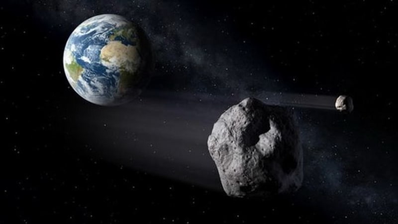 Asteroid u Země  (počítačová vizualizace)