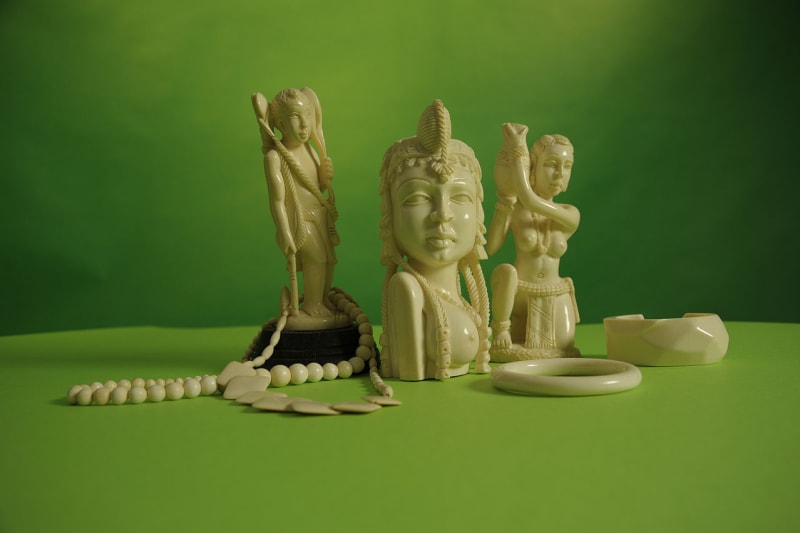 Předměty ze slonoviny zabavené na černém trhu