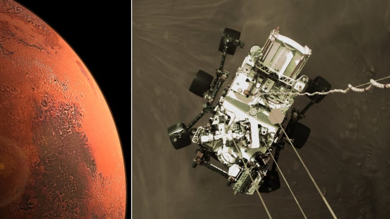 Rover Perseverance poslal z Marsu první video, záznam zvuku a panoramatický snímek