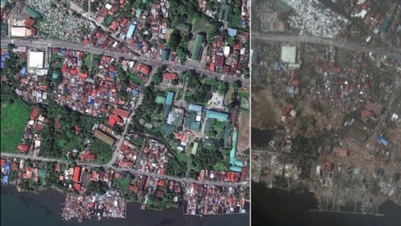 Před a po: následky tajfunu Hayian