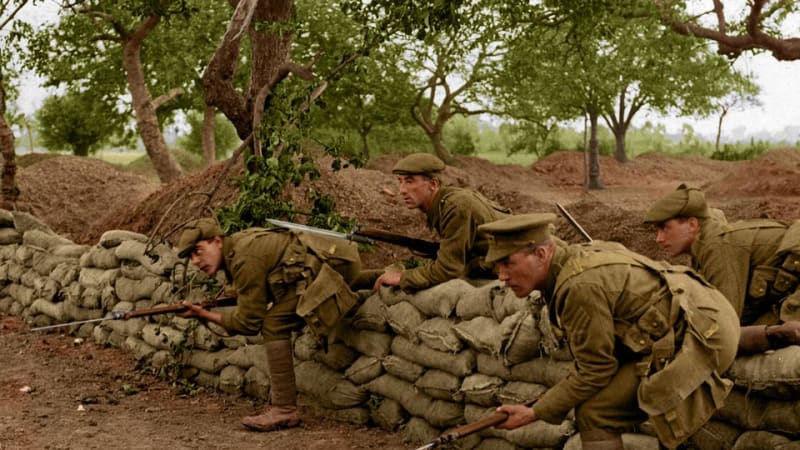 První světová válka v barvě: upravené fotografie ji ukazují zcela věrně