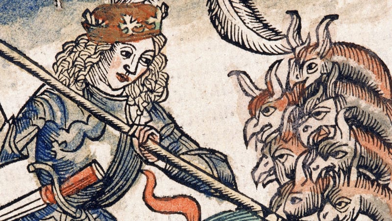Svatý Jiří v legendě porazil draka pohanství. Jeho bolestivou smrt si odpůrci vychutnali