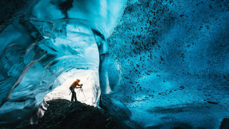Ledové jeskyně pod Vatnajokullem