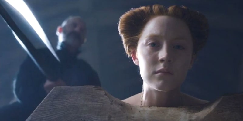 Poprava Marie Stuartovny ve filmu Marie, královna skotská z roku 2018