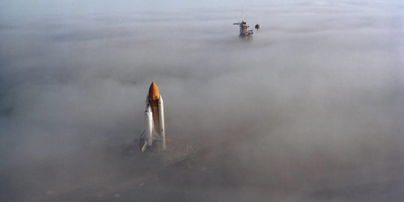 Challenger připravený ke startu na Mysu Canaveral