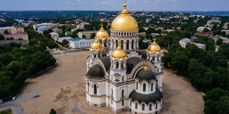Katedrála nanebevstoupení je známou dominantou Novočerkassku