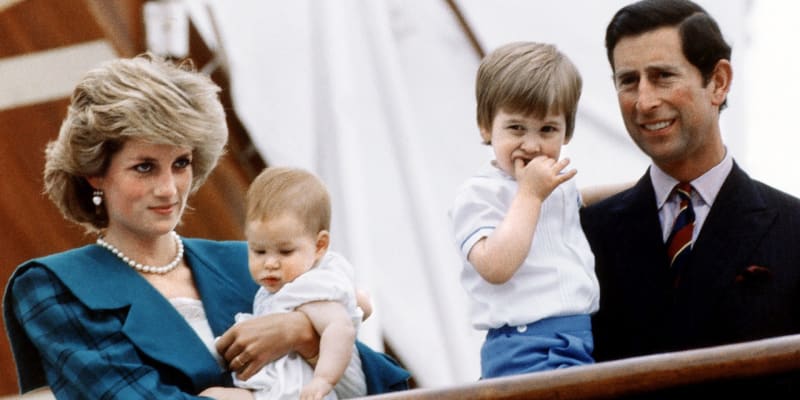 Princezna Diana a princ Charles se svými dvěma syny
