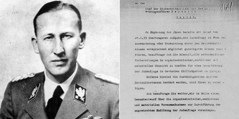Reinhard Heydrich a dopis, po kterém se začalo vymýšlet, jak se zbavit Židů