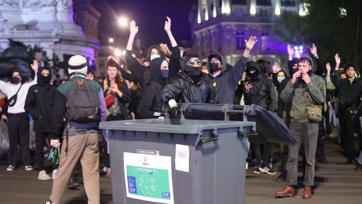 Protesty ve Francii po prezidentských volbách (24. 04. 2022)
