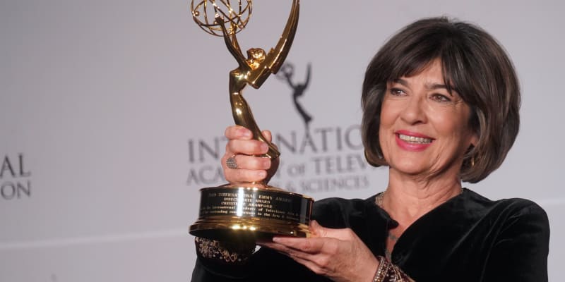 Britská novinářka Christiane Amanpourová získala ocenění na 47. ročníku udílení mezinárodních cen Emmy v New York Hilton v roce 2019.