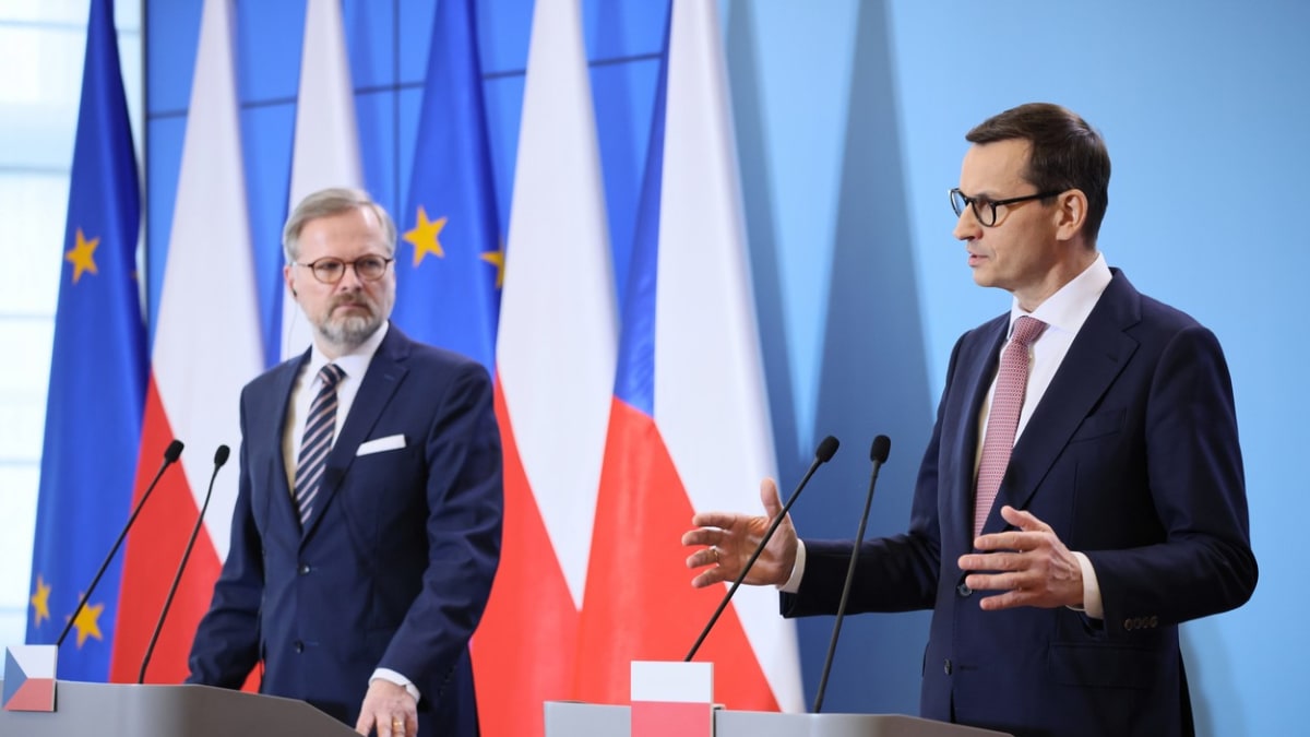 Premiér Petr Fiala a jeho polský protějšek Mateusz Morawiecki
