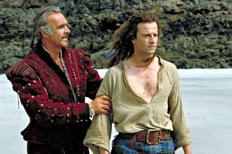 Scéna z filmu Highlander z roku 1986. Christopher Lambert a Sean Connery.