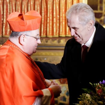 Prezident Miloš Zeman a kardinál Dominik Duka.