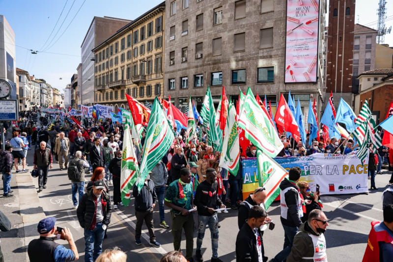 Na 1. máje se demonstrovalo i v Itálii.
