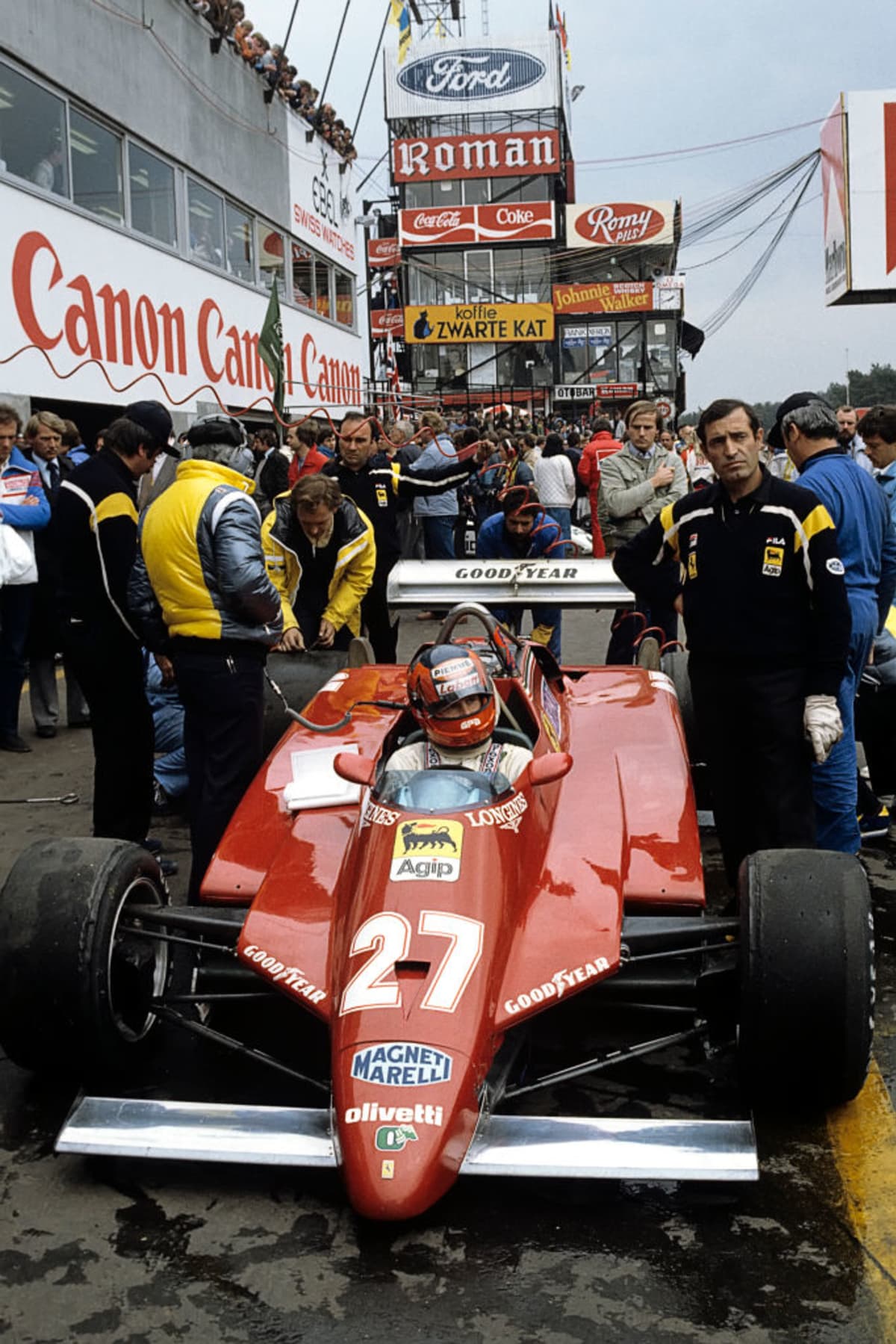Poslední snímek Villeneuvova Ferrari před osudným tréninkem.