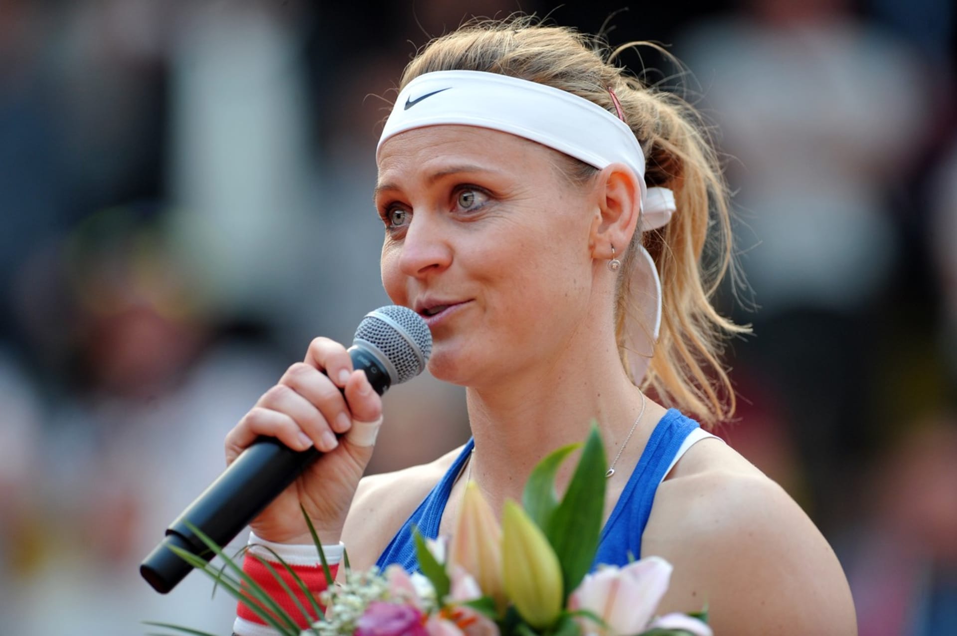 Lucie Šafářová zářila na tenisových kurtech. 