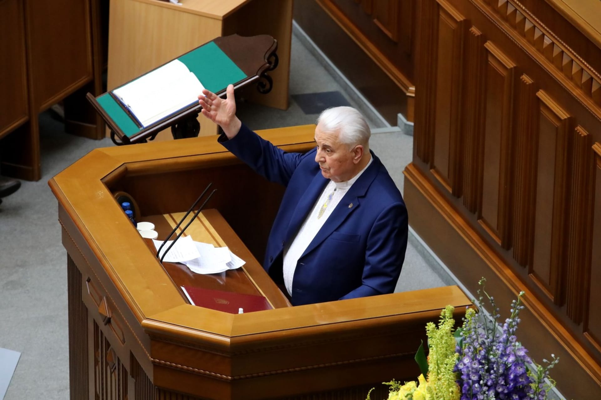 Leonid Kravčuk v ukrajinském parlamentu v roce 2020