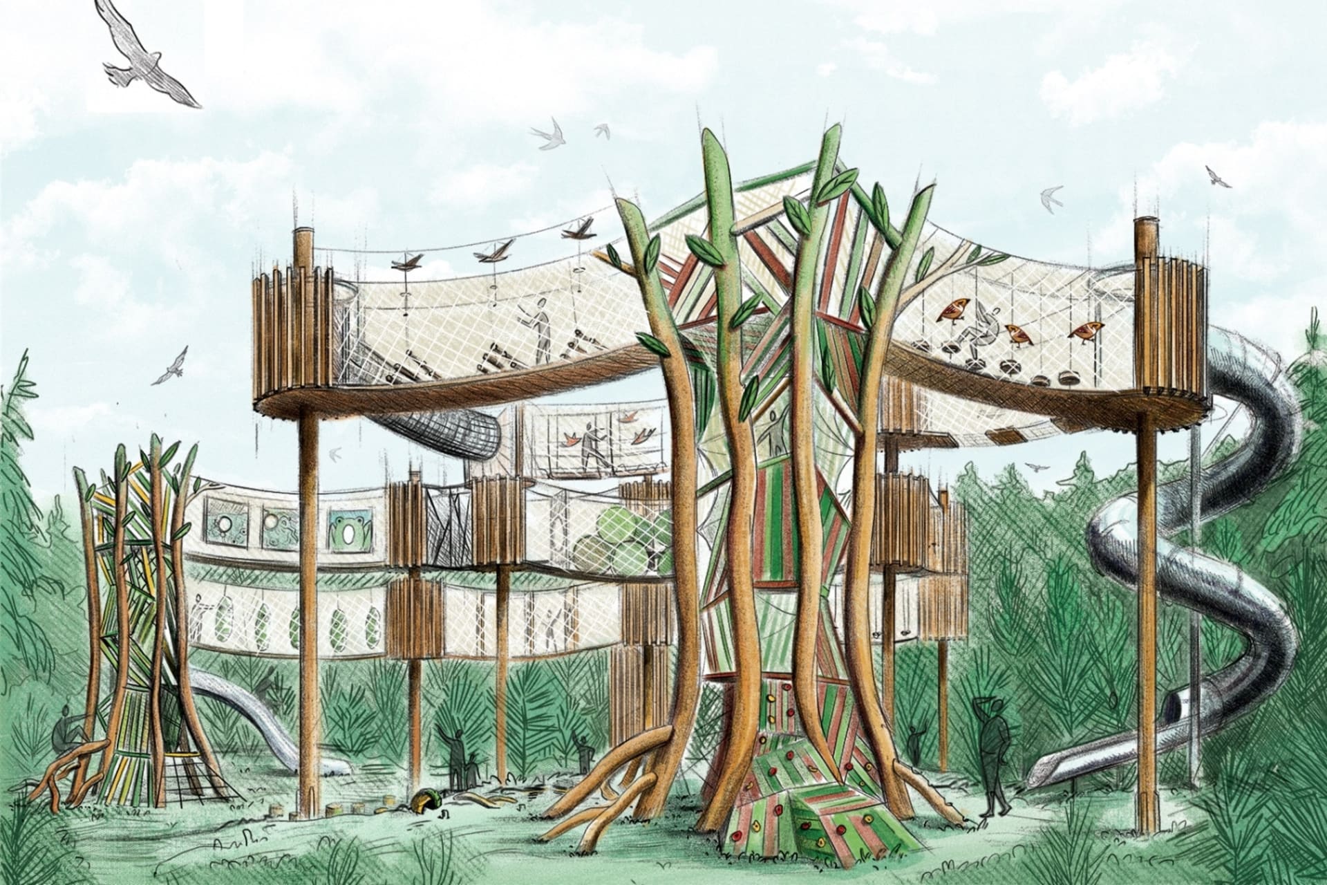 Brno, 3D bludiště Lesní království, vítěz veřejného hlasování v kategorii Velké dřevěné konstrukce - návrhy