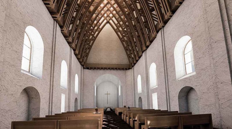 Pohorská Ves, Kostel Panny Marie Dobré rady, vítěz odborné poroty v kategorii Velké dřevěné konstrukce - návrhy: