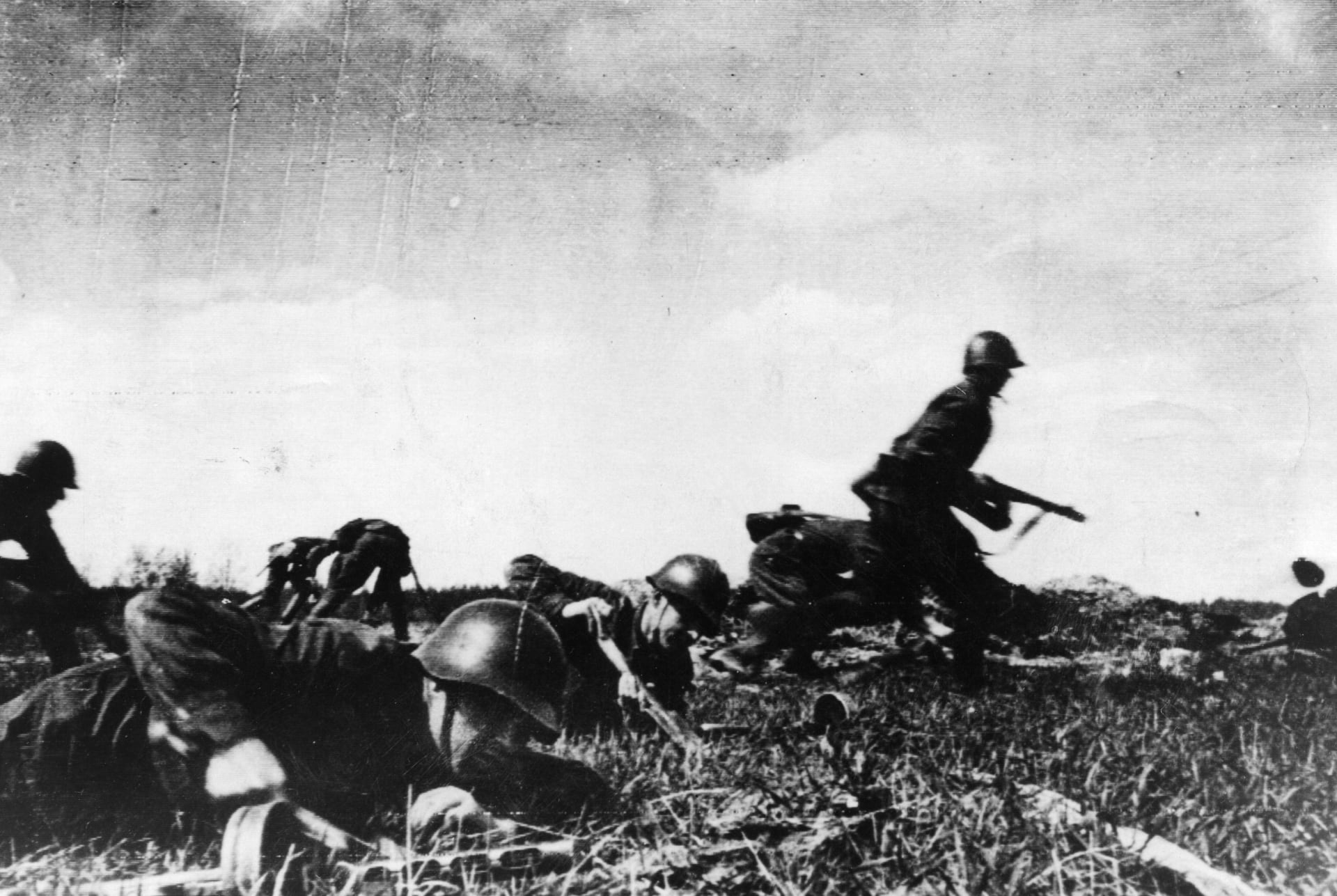 Samopalníci Rudé armády během Timošenkovy ofenzívy u Charkova v květnu 1942