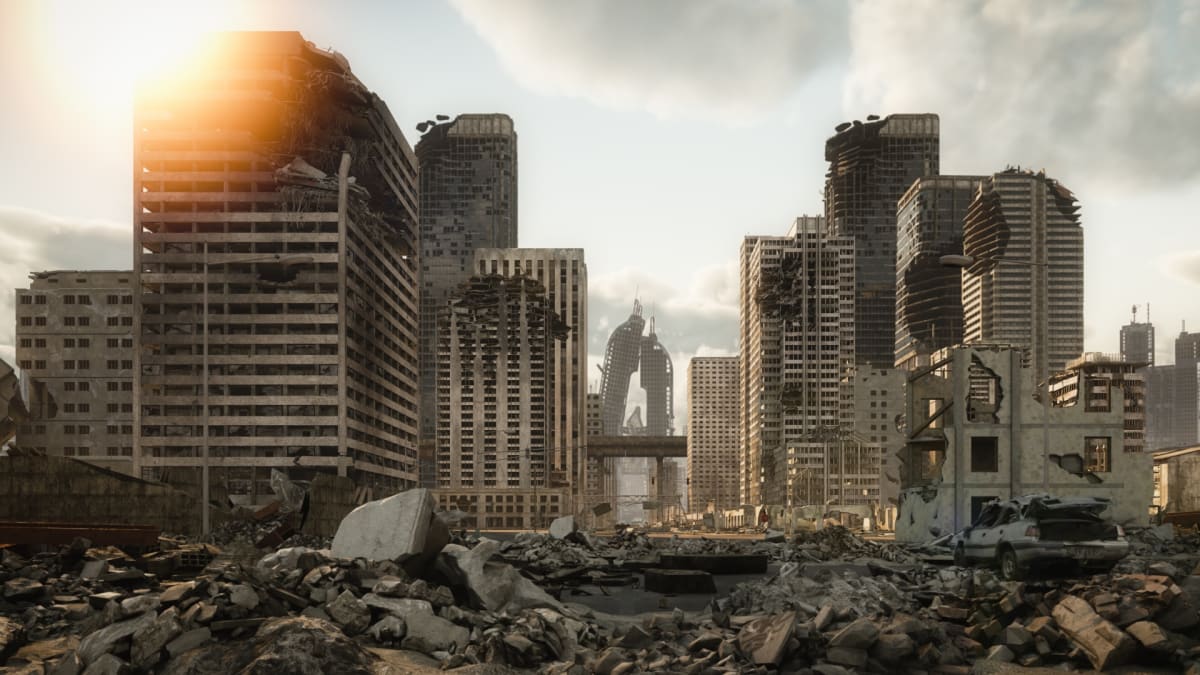 Zničené město - ilustrační fotka