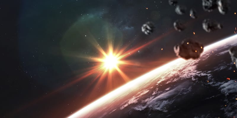 Asteroid u Země (počítačová vizualizace)
