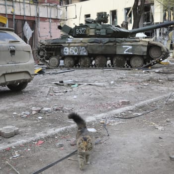 Ruský tank v Mariupolu, 4. května