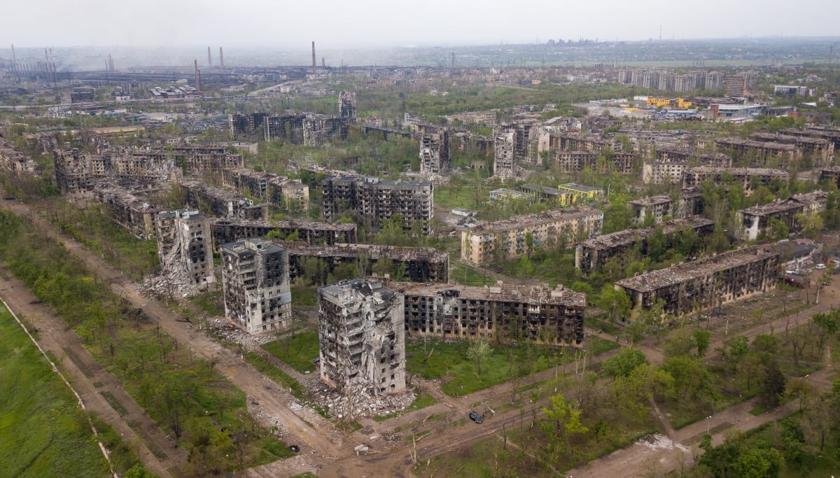 Zdevastovaný Mariupol (14.5.2022)