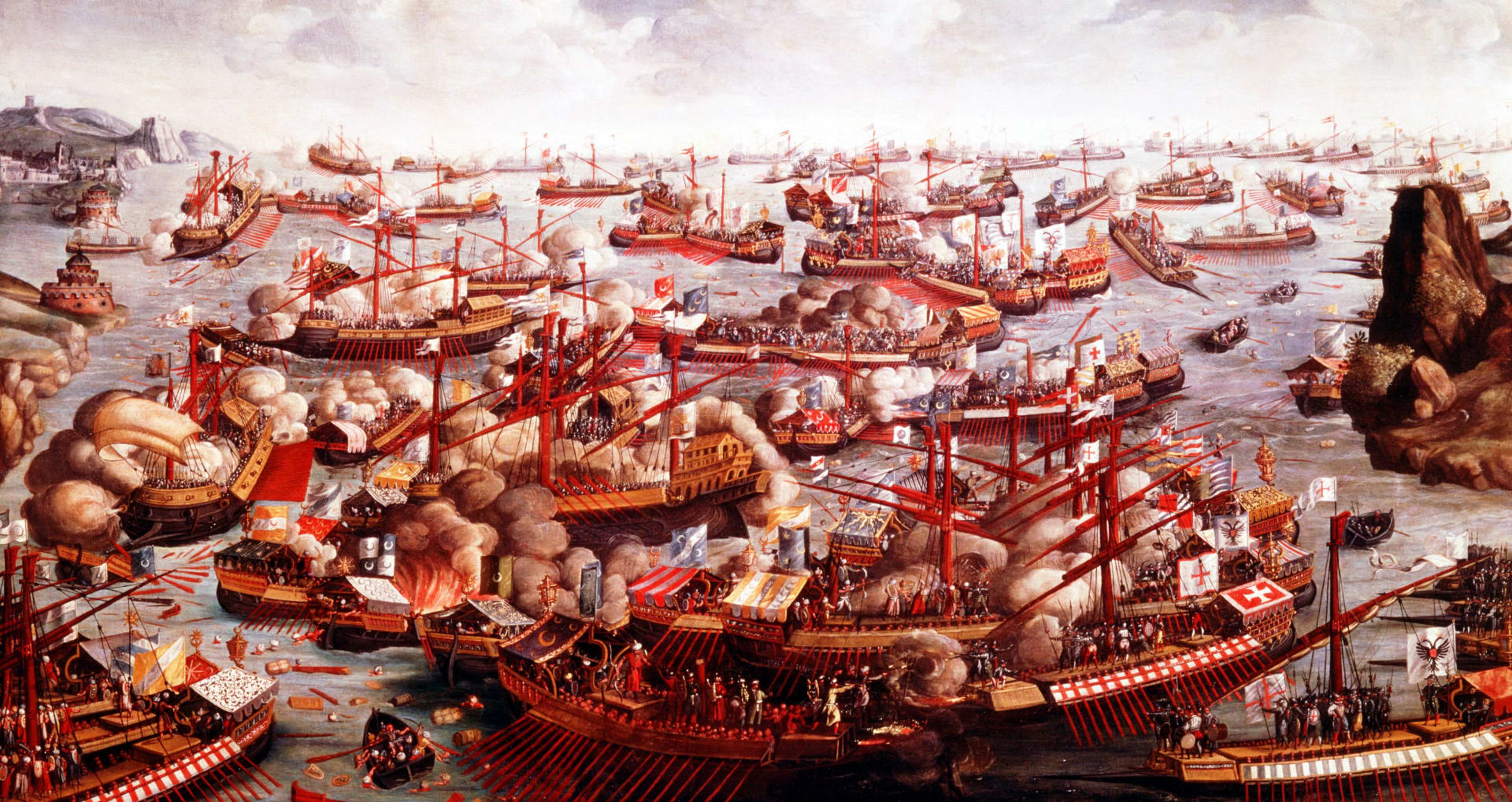 Obří výjev lodí v Bitvě u Lepanta