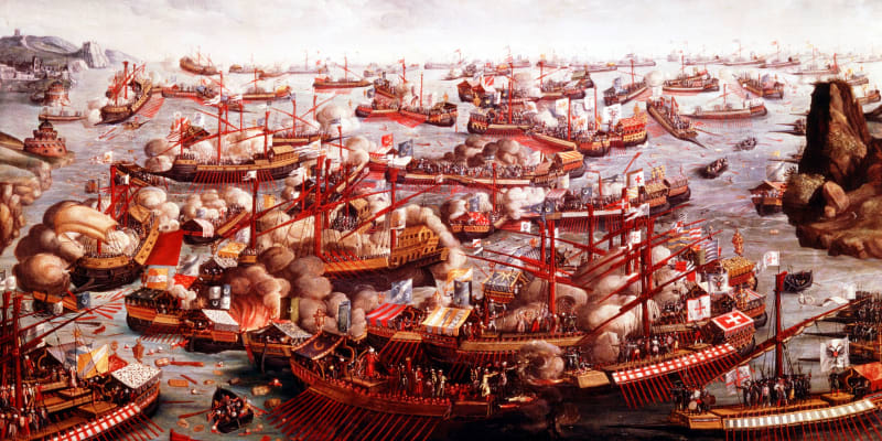 Obří výjev lodí v Bitvě u Lepanta