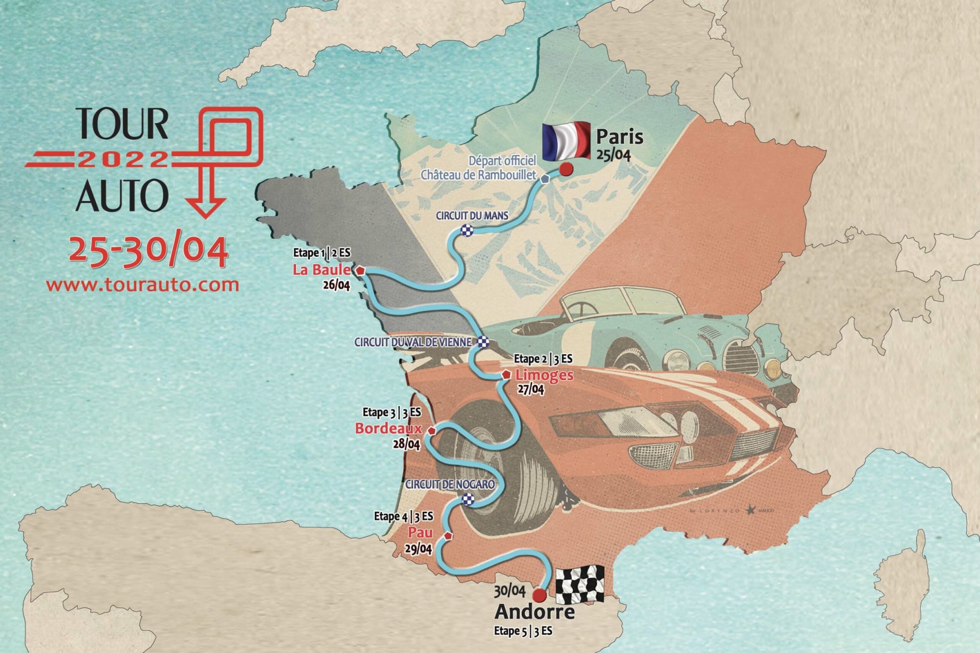 Pět dnů po pěti stech kilometrech v plném tempu, to je Le Tour de France Automobile.