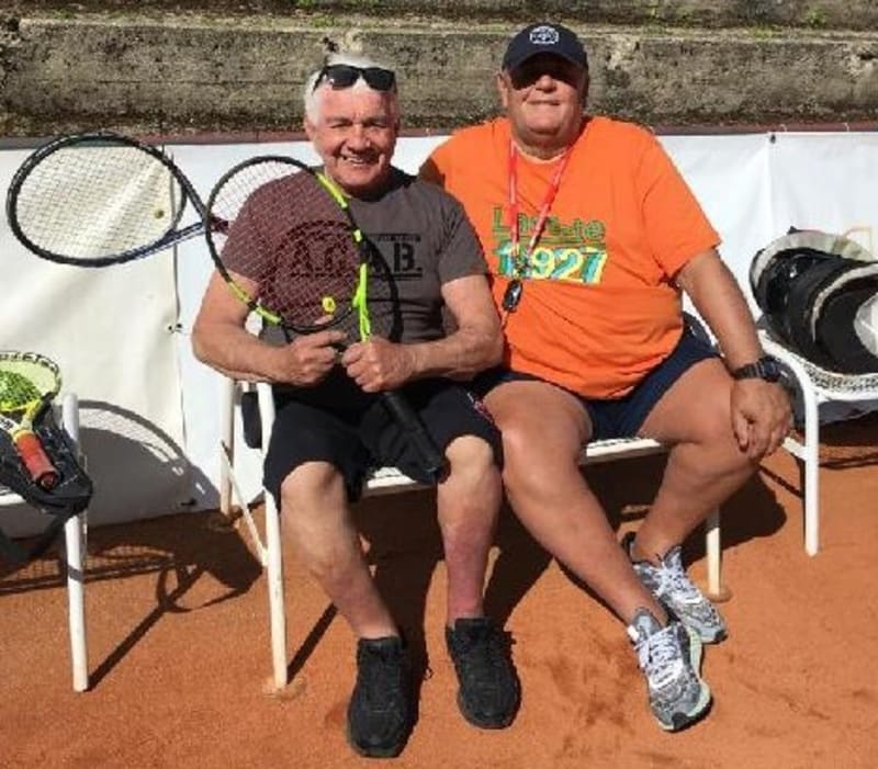 Jiří Krampol se svým tenisovým trenérem Janem Karvayem