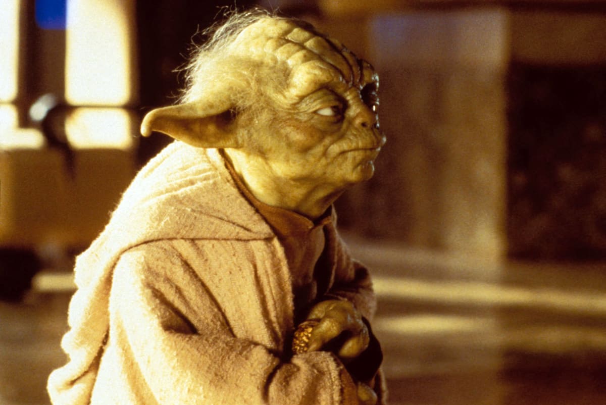 Yoda, velký malý učitel Lukea Skywalkera.