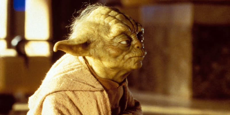 Yoda, velký malý učitel Lukea Skywalkera.