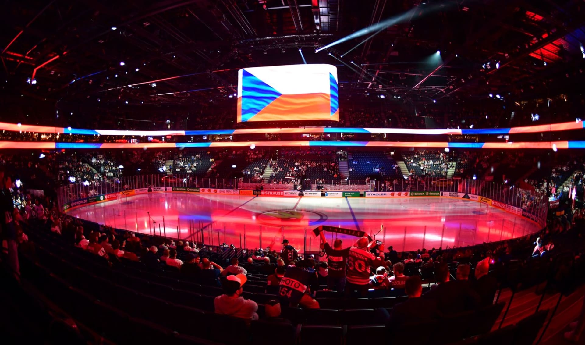 Nokia Arena ve finském Tampere během úvodního zápasu Česka na MS proti Velké Británii.