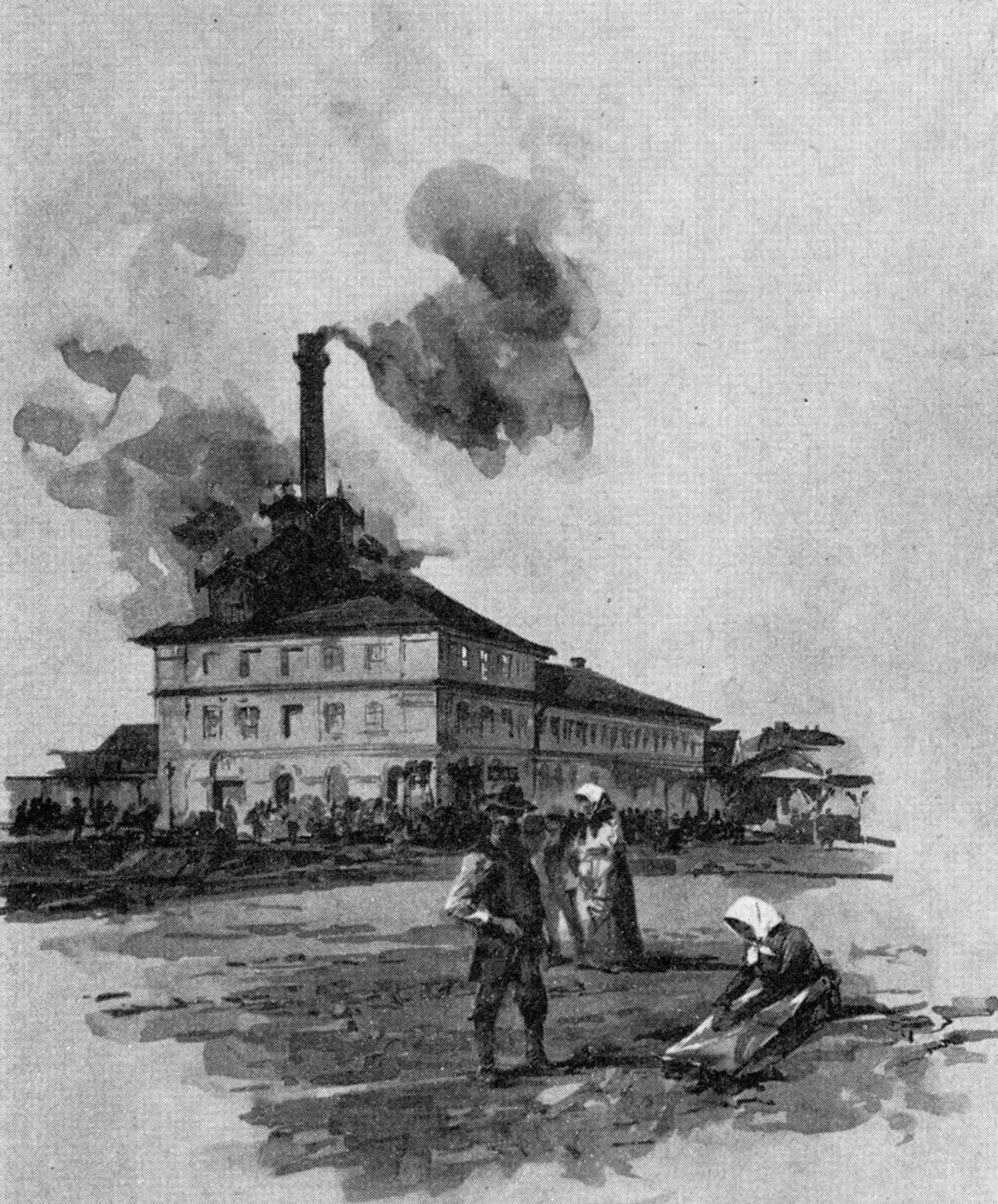 Hořící důl Marie na Březových Horách 31. 5. 1892 na vyobrazení akademického malíře Viktora Olivy.