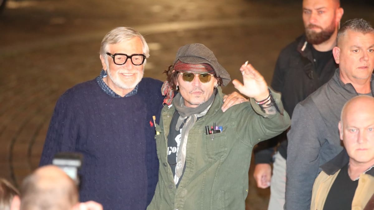 Jiří Bartoška a Johnny Depp na loňském Mezinárodním filmovém festivalu v Karlových Varech