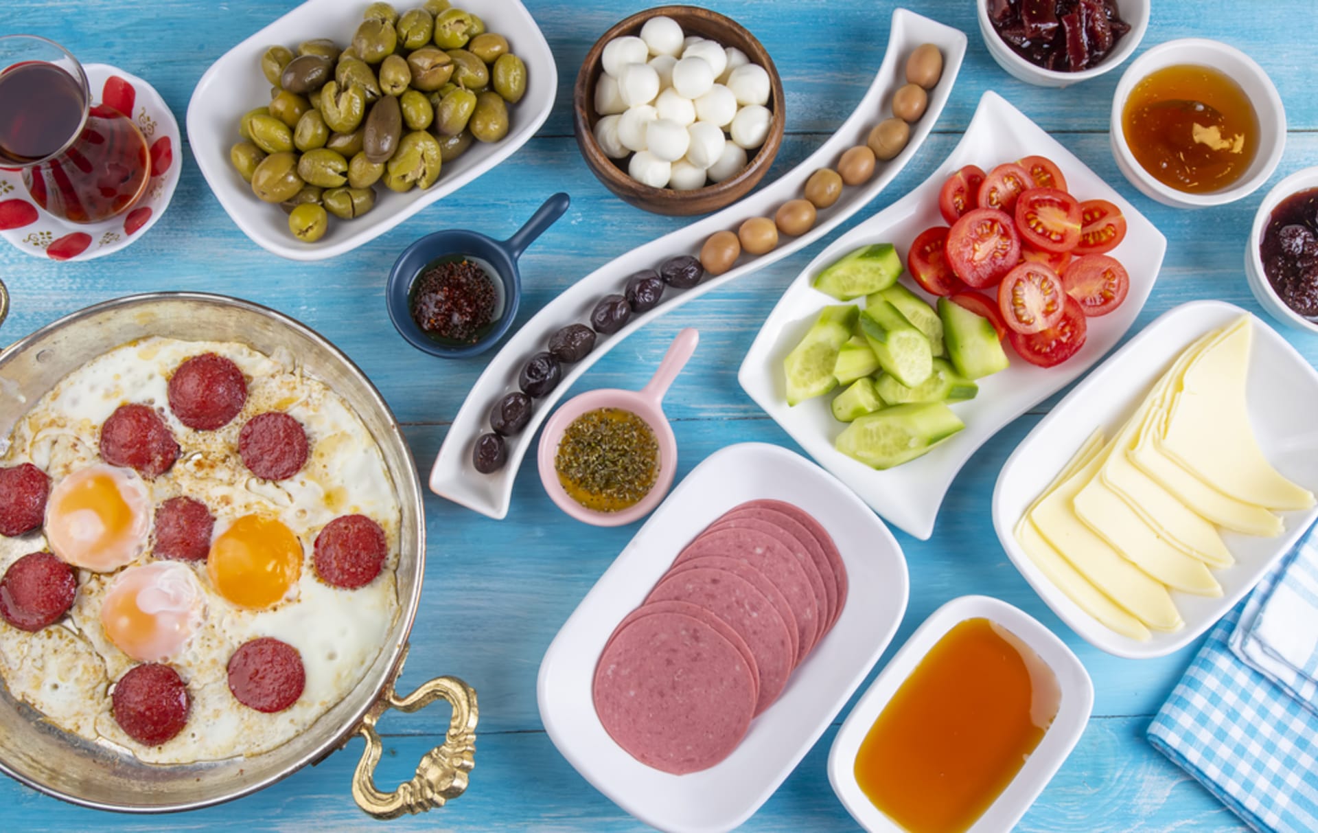 Tradiční turecká snídaně