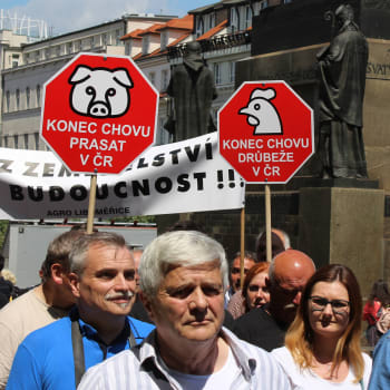 Protestní pochod zemědělců v Praze