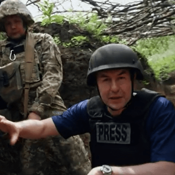 Štáb CNN na frontě v Donbasu