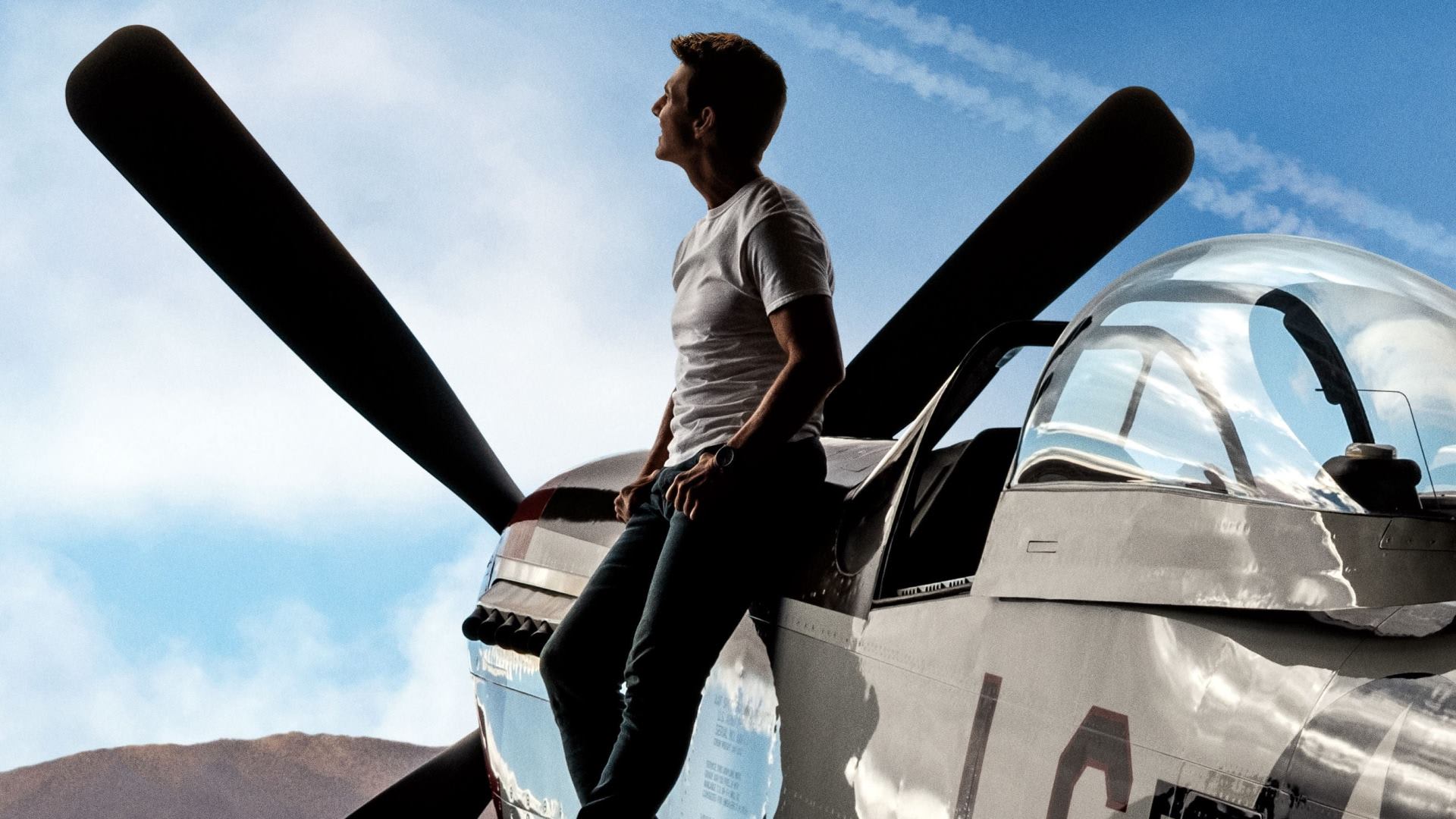 Tom Cruise a jeho Mustang P-51 ve filmu Top Gun: Maverick 