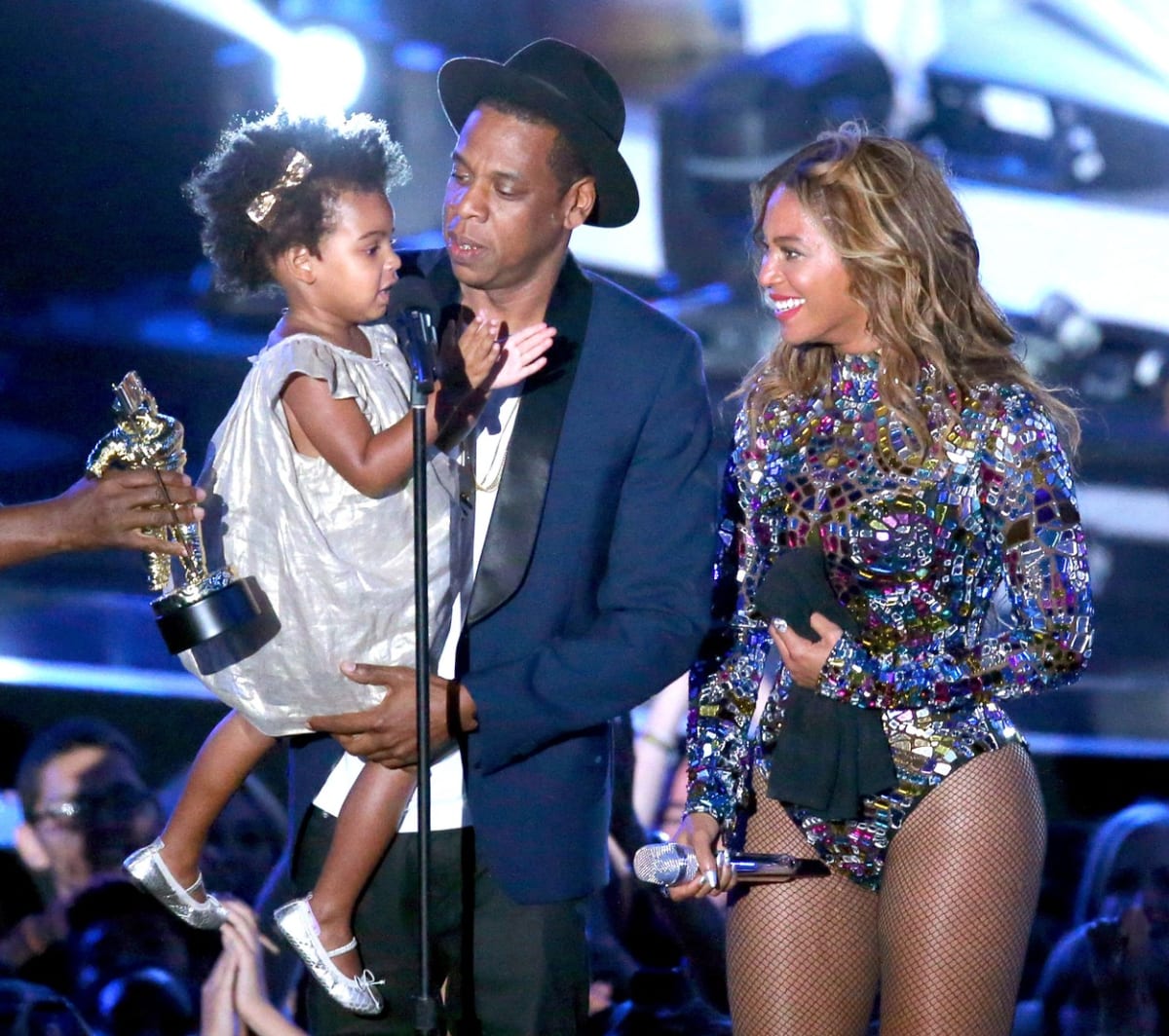 Jay-Z se svou manželkou Beyoncé a dcerou Blue Ivy