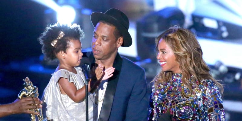 Jay-Z se svou manželkou Beyoncé a dcerou Blue Ivy