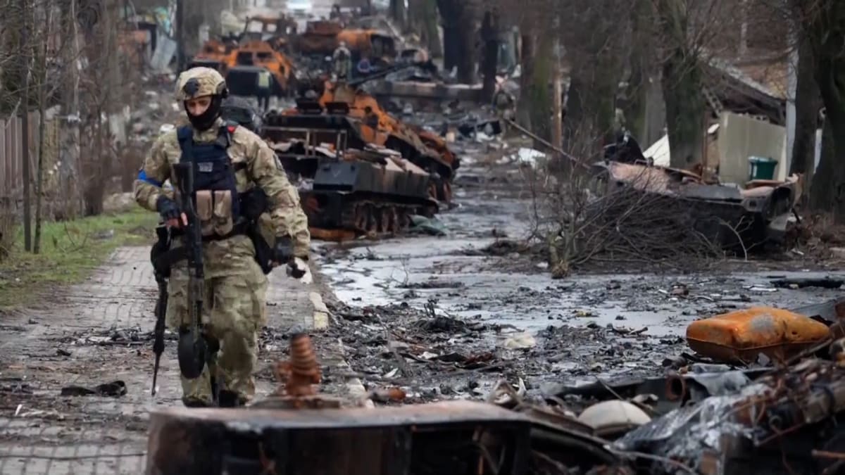 Ukrajinský voják ve válce na Ukrajině 